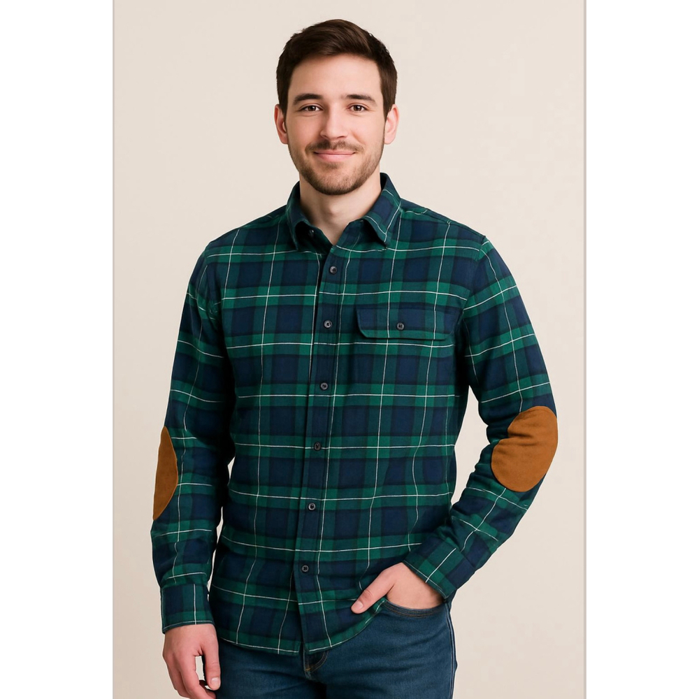 Men's Aeropostale Casual Button Down Shirt S Green Blue Plaid Lumberjack Grunge‎